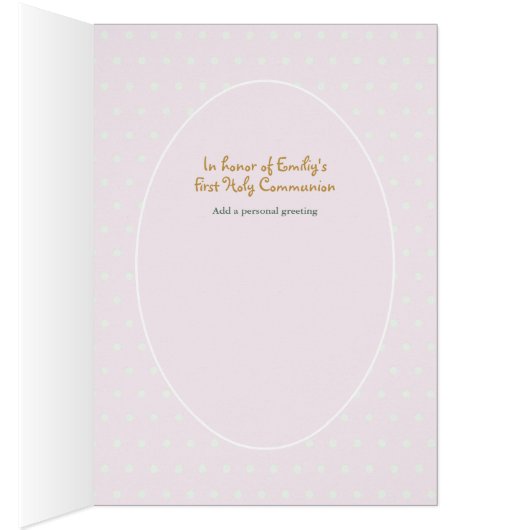 Girl's Danke, Heilige Kommunion Card - Schwarzes H (Innen (Rechts))