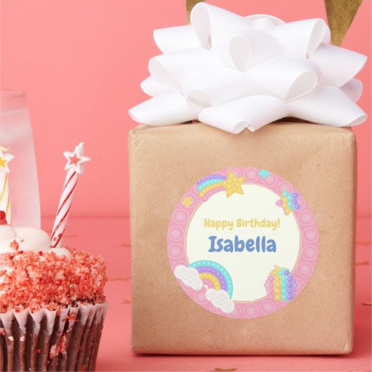 Girl's Delight Pop It Runder Aufkleber (Party)