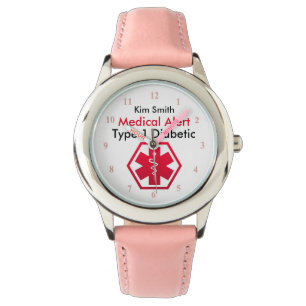 Girls Diabetes Medical Alert Typ 1 oder 2 Armbanduhr