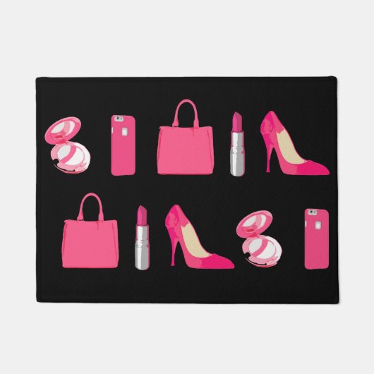 Girls Dings Black Doormat Fußmatte (Vorderseite)
