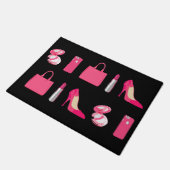 Girls Dings Black Doormat Fußmatte (Schrägansicht)