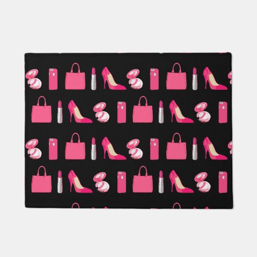 Girls Dings Black Doormat Fußmatte (Vorderseite)