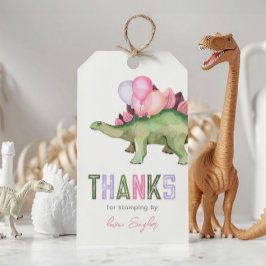 Girl's Dinosaur Birthday Party Favor Tags Geschenkanhänger
