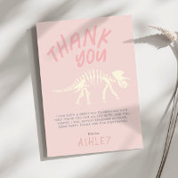Girls Dinosaur Fossil Geburtstag Pink Danke