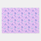 Girls Dinosaur Geschenkwrap in drei Farben Geschenkpapier Set (Vorderseite 2)