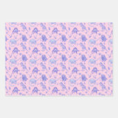 Girls Dinosaur Geschenkwrap in drei Farben Geschenkpapier Set (Vorderseite)