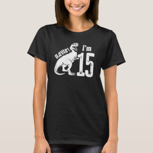 Girls Dinosaur RAWR Wende 15. Geburtstag T-Shirt