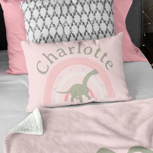 Girls Dinosaur Regenbogen Rosa Bedroom Custom Dekokissen
