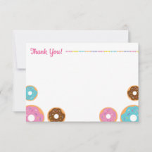 Girl's Donut Party - Danke, Note Card
