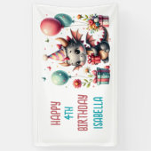 Girl's Dragon Themed Birthday Party Banner (Vertikal)
