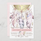 Girls Dream Catcher Geburtstagsparty Einladungen (Vorne/Hinten)