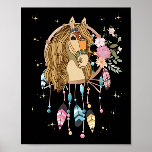 Girls Dreamcatcher Horse Spirituelle Poster (Vorne)