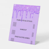 Girls Dripping Lila Glitzer Pedestal Sign Sockelschild (Vorderseite)