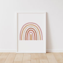 Girls Earthy Boho Rainbow Kinderzimmer Poster