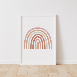 Girls Earthy Boho Rainbow Kinderzimmer Poster