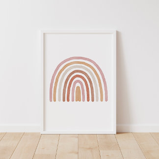 Girls Earthy Boho Rainbow Kinderzimmer Poster