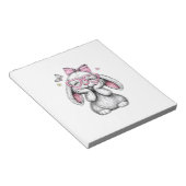 Girls Easter Cute Bunny Face Pink Easter Kids Todd Notizblock (angewinkelt)
