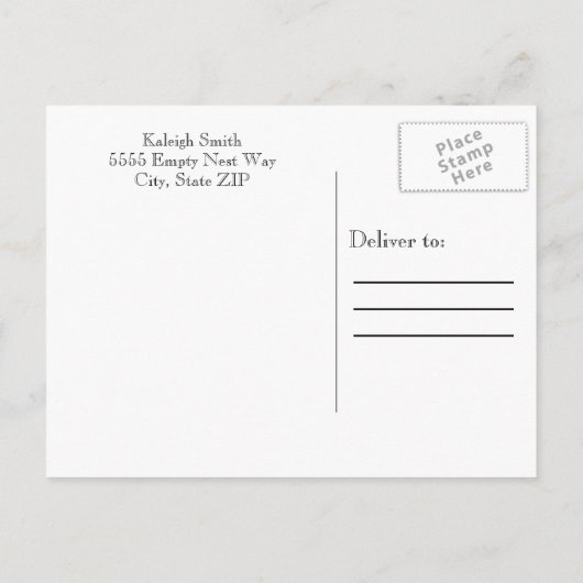 Girls Elegant Navy Blue Gold Uni Trunk Party Einladungspostkarte (Rückseite)