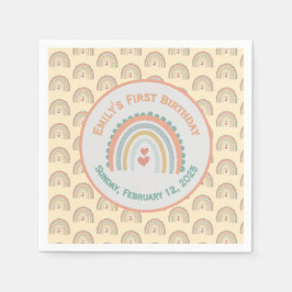 Girl's Elegant & Sweet Rainbow Blassgelb Serviette