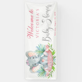 Girls Elephant Baby Shower Banners Banner (Vertikal)