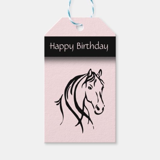 Girls Equine Birthday Geschenkanhänger (Vorderseite)