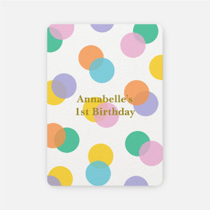 Girl's erste Geburtstagstorte farbenfrohe Polka Do Einladung