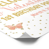 Girls erste Schmetterlinge der Geburtstagsparty Poster (Ecke)