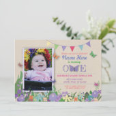 Girls erster Schmetterlingsgarten Einladung eines (Stehend Vorderseite)