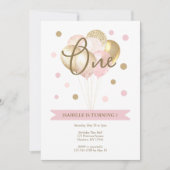 Girls erstes Party zum Geburtstag Einladung (Vorderseite)