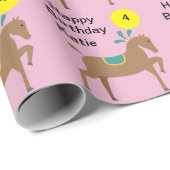 Girl's essbares niedliches Cartoon Pferd Geschenkpapier (Rolleneckpunkt)