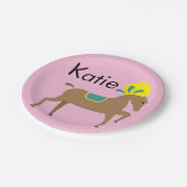 Girl's essbares niedliches Cartoon Pferd Pappteller (Schrägansicht)