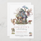 Girl's Fairy Birthday Party Einladung (Vorne/Hinten)