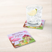 Girls Fairy First Mairytale Mushroom Butterfly Rechteckiger Pappuntersetzer (Vor Ort)