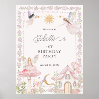 Girls Fairy Garden Geburtstag Poster