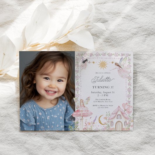 Girls Fairy Magical Garden Jegliches Alter Geburts Einladung