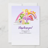 Girls Fairy Mushroom Rainbow Birthday Einladung (Rückseite)