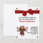 Girl's Fairy Party Einladung (Vorne/Hinten)