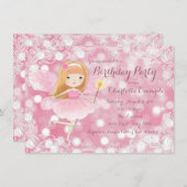 Girls Fairy Princess Geburtstagsparty Einladung (Vorne/Hinten)