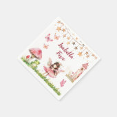 Girls Fairy Tale Castle Frog Mushroom Birthday Serviette (Ecke)