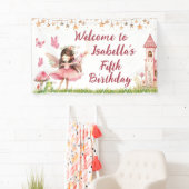 Girls Fairy Tale Castle Frosch Pilz Geburtstag Banner (Insitu)
