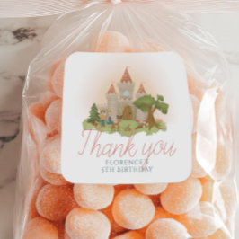 Girls Fairytale Burg Kindergeburtstag Runder Aufkleber