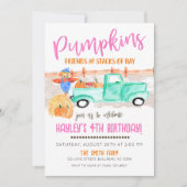 Girls Fall Bauer Pumpkin Patch Alter LKW Einladung (Vorderseite)