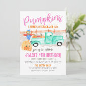 Girls Fall Bauer Pumpkin Patch Alter LKW Einladung (Stehend Vorderseite)