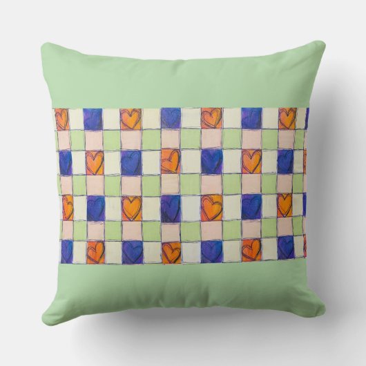 Girls Fantasy Blume Schmetterling Gingham Kissen (Rückseite)