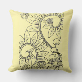 Girls Fantasy Blume Schnecke Gingham Kissen