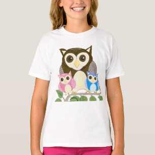 Girls farbenfrohe Eule T-Shirt