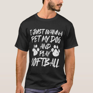 Girls Fastpitch Funny Softball Dog T-Shirt