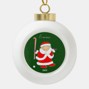 Girls Field Hockey 2023 Keepake Keramik Kugel-Ornament