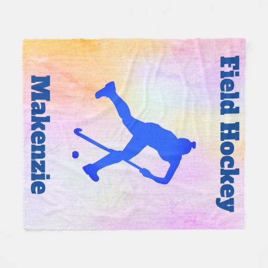Girls Field Hockey Abstrakt Fleece Blanket (Vorderseite (Horizontal))