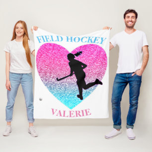 Girls Field Hockey Fleece Blanket